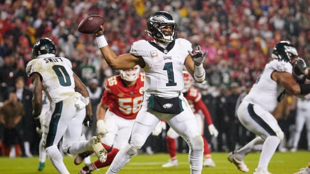 Jalen Hurts completed 15 of 25 passes for 121 yards in the Philadelphia Eagles 31-7 blowout of the San Francisco 49ers in last year's NFC Championship Game